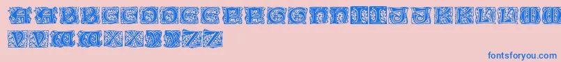 Cobleightitlingcaps-Schriftart – Blaue Schriften auf rosa Hintergrund