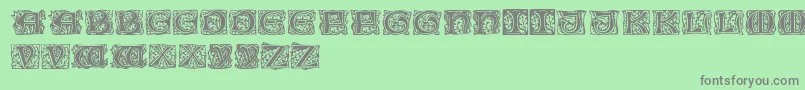 Cobleightitlingcaps Font – Gray Fonts on Green Background