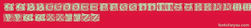 Cobleightitlingcaps Font – Green Fonts on Red Background