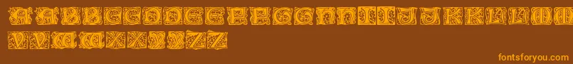 Cobleightitlingcaps Font – Orange Fonts on Brown Background