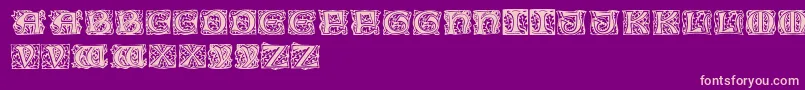 Police Cobleightitlingcaps – polices roses sur fond violet