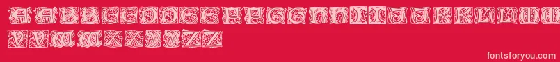 Cobleightitlingcaps Font – Pink Fonts on Red Background