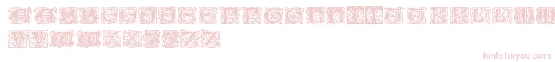 フォントCobleightitlingcaps – 白い背景にピンクのフォント