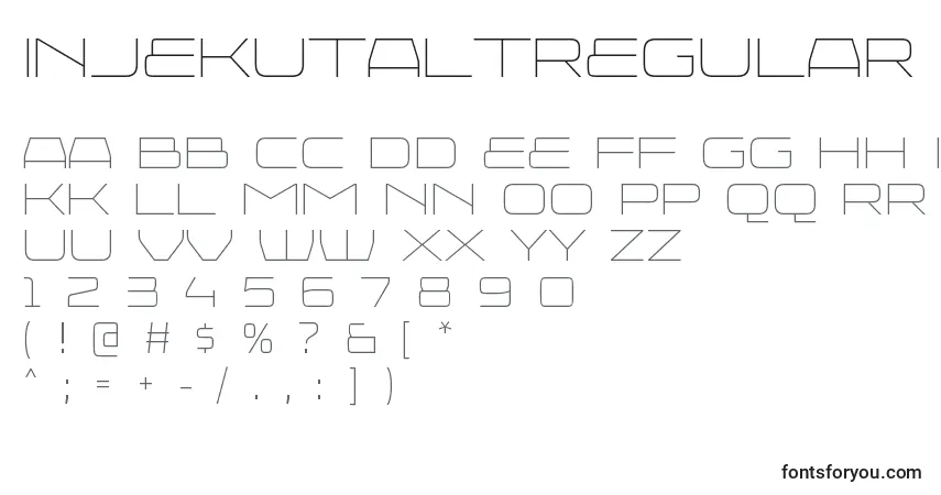 Шрифт InjekutaltRegular – алфавит, цифры, специальные символы