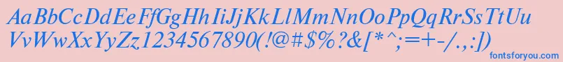 NewtontttItalic Font – Blue Fonts on Pink Background