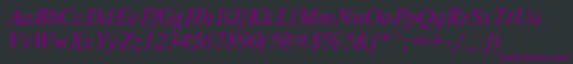 Шрифт NewtontttItalic – фиолетовые шрифты на чёрном фоне