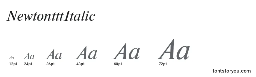 Размеры шрифта NewtontttItalic