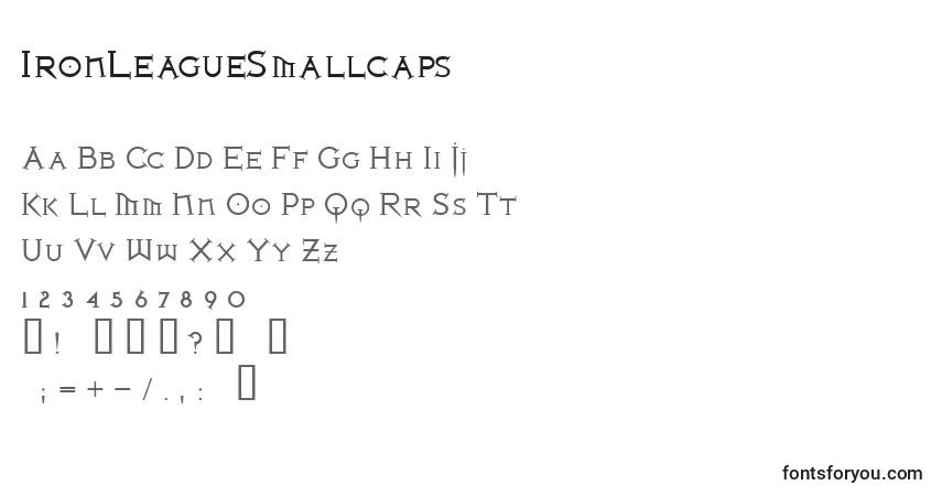 Czcionka IronLeagueSmallcaps – alfabet, cyfry, specjalne znaki