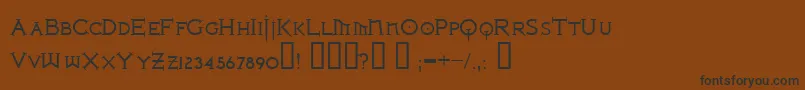 Шрифт IronLeagueSmallcaps – чёрные шрифты на коричневом фоне