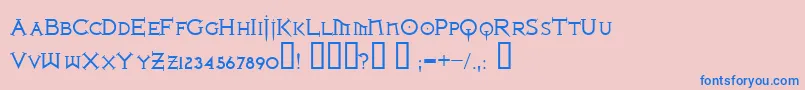 IronLeagueSmallcaps Font – Blue Fonts on Pink Background