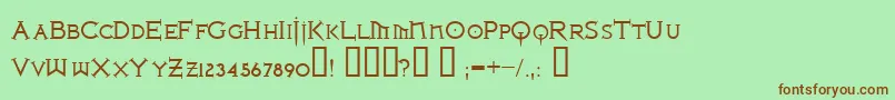 IronLeagueSmallcaps Font – Brown Fonts on Green Background