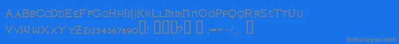 フォントIronLeagueSmallcaps – 青い背景に灰色の文字