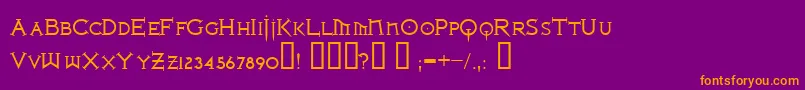 IronLeagueSmallcaps Font – Orange Fonts on Purple Background