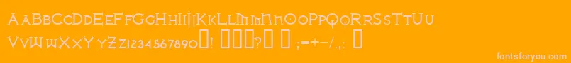 Fonte IronLeagueSmallcaps – fontes rosa em um fundo laranja