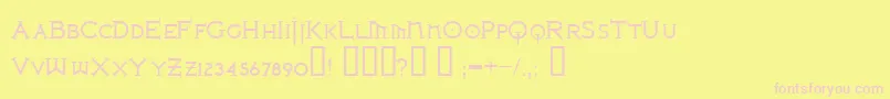 IronLeagueSmallcaps Font – Pink Fonts on Yellow Background