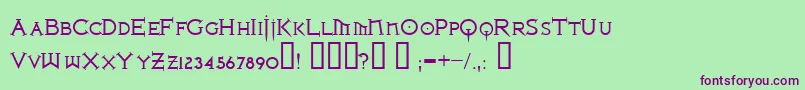 IronLeagueSmallcaps Font – Purple Fonts on Green Background