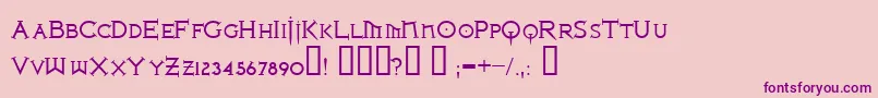 Fonte IronLeagueSmallcaps – fontes roxas em um fundo rosa
