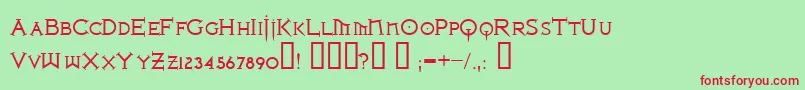 IronLeagueSmallcaps Font – Red Fonts on Green Background