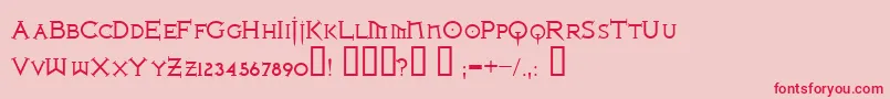Czcionka IronLeagueSmallcaps – czerwone czcionki na różowym tle