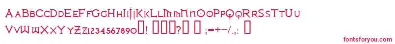 フォントIronLeagueSmallcaps – 白い背景に赤い文字
