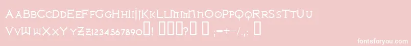 IronLeagueSmallcaps-Schriftart – Weiße Schriften auf rosa Hintergrund