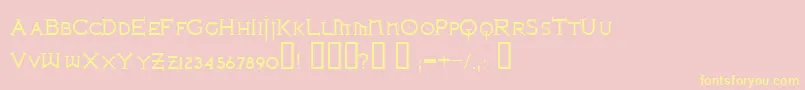 Fonte IronLeagueSmallcaps – fontes amarelas em um fundo rosa