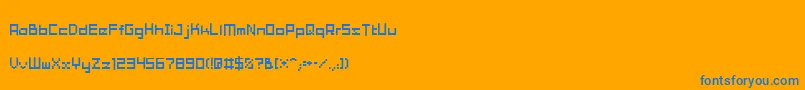 TamaMini01 Font – Blue Fonts on Orange Background