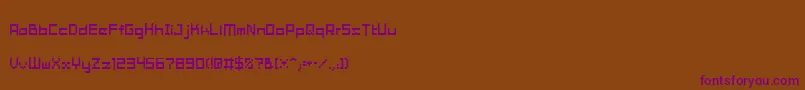 TamaMini01 Font – Purple Fonts on Brown Background