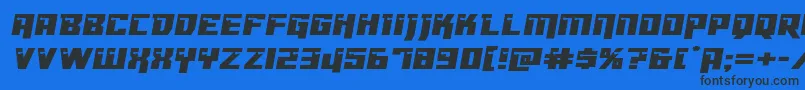 Dangerbotexpand Font – Black Fonts on Blue Background