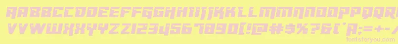 Dangerbotexpand-fontti – vaaleanpunaiset fontit keltaisella taustalla
