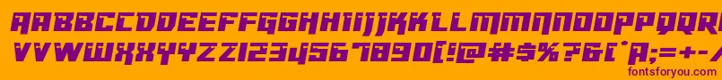 Dangerbotexpand Font – Purple Fonts on Orange Background