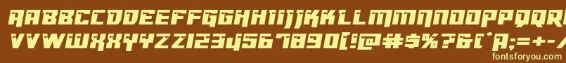 Dangerbotexpand-fontti – keltaiset fontit ruskealla taustalla