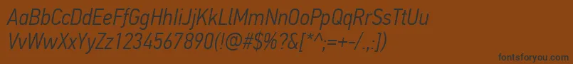 PfdintextcondproLightitalic Font – Black Fonts on Brown Background