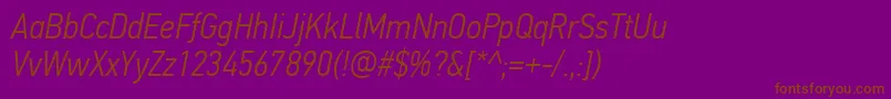 PfdintextcondproLightitalic Font – Brown Fonts on Purple Background