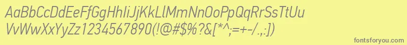 PfdintextcondproLightitalic Font – Gray Fonts on Yellow Background