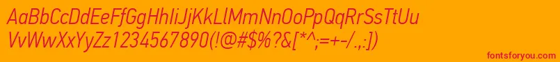 PfdintextcondproLightitalic Font – Red Fonts on Orange Background
