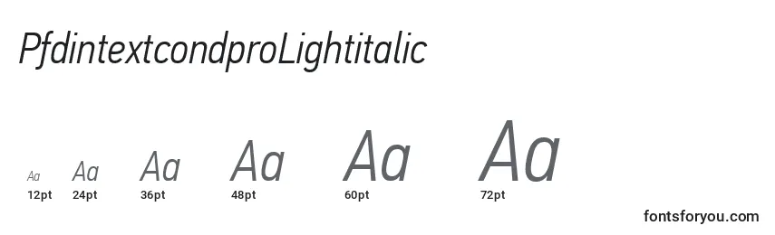 PfdintextcondproLightitalic Font Sizes