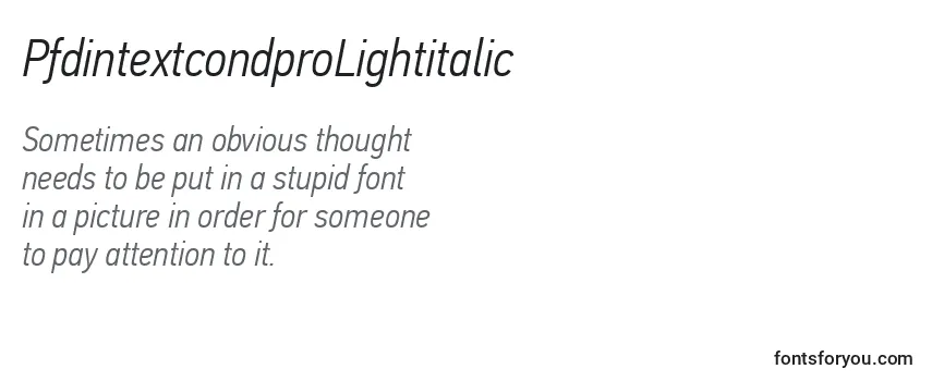 PfdintextcondproLightitalic-fontti