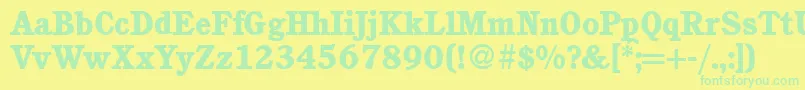 フォントC851RomanHeavyRegular – 黄色い背景に緑の文字
