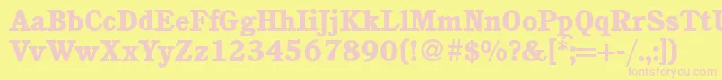 C851RomanHeavyRegular Font – Pink Fonts on Yellow Background