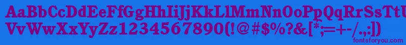 C851RomanHeavyRegular Font – Purple Fonts on Blue Background