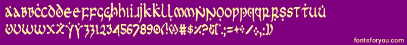 FirstOrderCondensed Font – Yellow Fonts on Purple Background