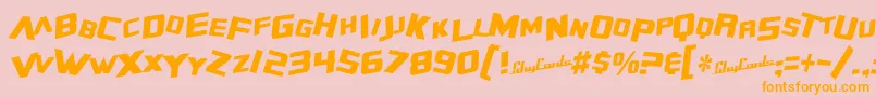 SfZeroGravityCondensedItalic Font – Orange Fonts on Pink Background