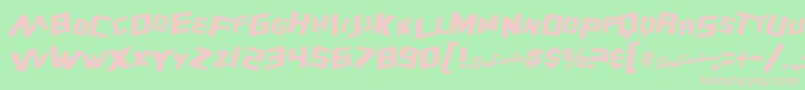 SfZeroGravityCondensedItalic Font – Pink Fonts on Green Background