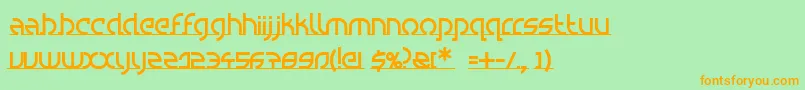 SpacyroundRegular Font – Orange Fonts on Green Background