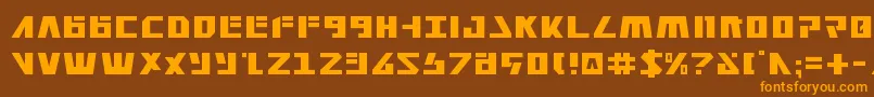 フォントFalconv2 – オレンジ色の文字が茶色の背景にあります。