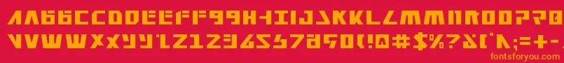 フォントFalconv2 – 赤い背景にオレンジの文字