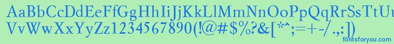MyslcttRegular Font – Blue Fonts on Green Background