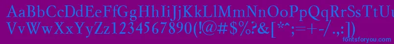 MyslcttRegular-fontti – siniset fontit violetilla taustalla