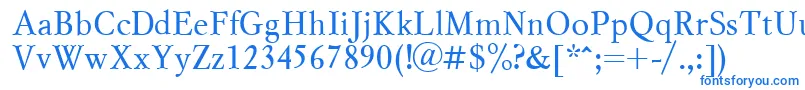 フォントMyslcttRegular – 白い背景に青い文字